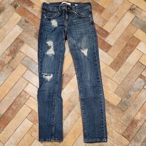 Eunina Distressed Skinny Jeans in Deep Blue
